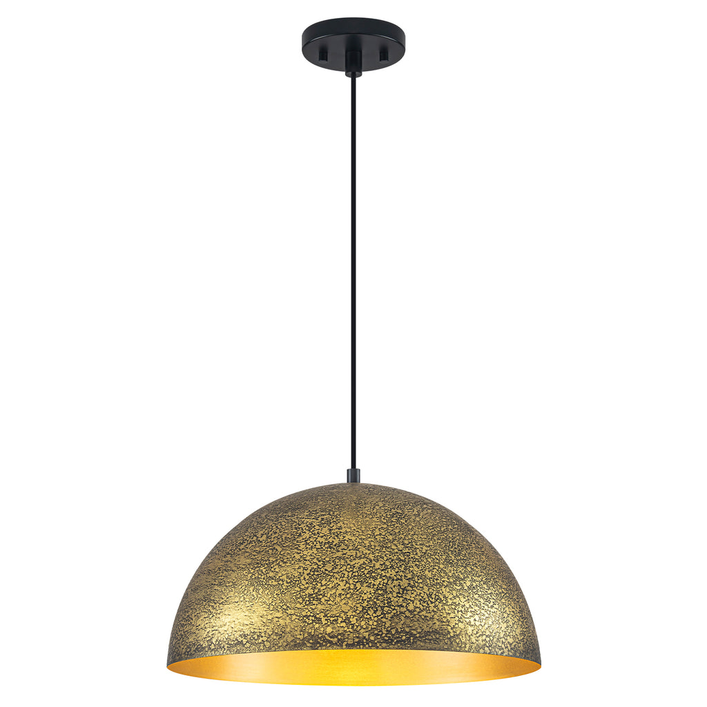 15.75 inch Dome Pendant Light Brown Textured Metal Shade Industrial Farmhouse - product image 1 | Zenvolit