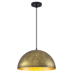 15.75 inch Dome Pendant Light Brown Textured Metal Shade Industrial Farmhouse - product image 1 | Zenvolit