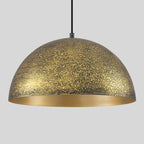 15.75 inch Dome Pendant Light Brown Textured Metal Shade Industrial Farmhouse - product image 3 | Zenvolit