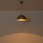 15.75 inch Dome Pendant Light Brown Textured Metal Shade Industrial Farmhouse - product image 7 | Zenvolit