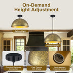 15.75 inch Dome Pendant Light Brown Textured Metal Shade Industrial Farmhouse - product image 9 | Zenvolit