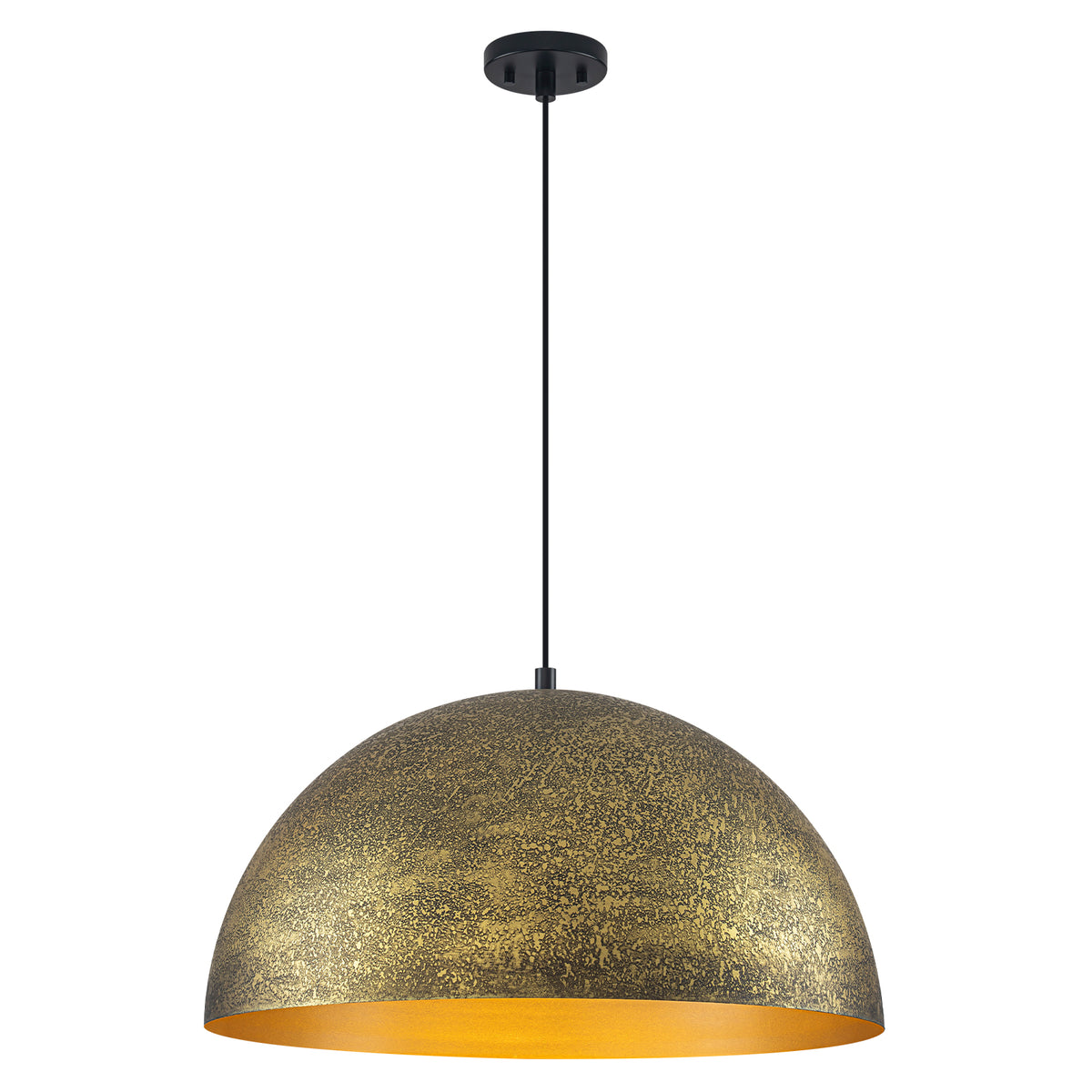 23.62 inch Dome Pendant Light Brown Textured Metal Shade Industrial Farmhouse - product image 1 | Zenvolit