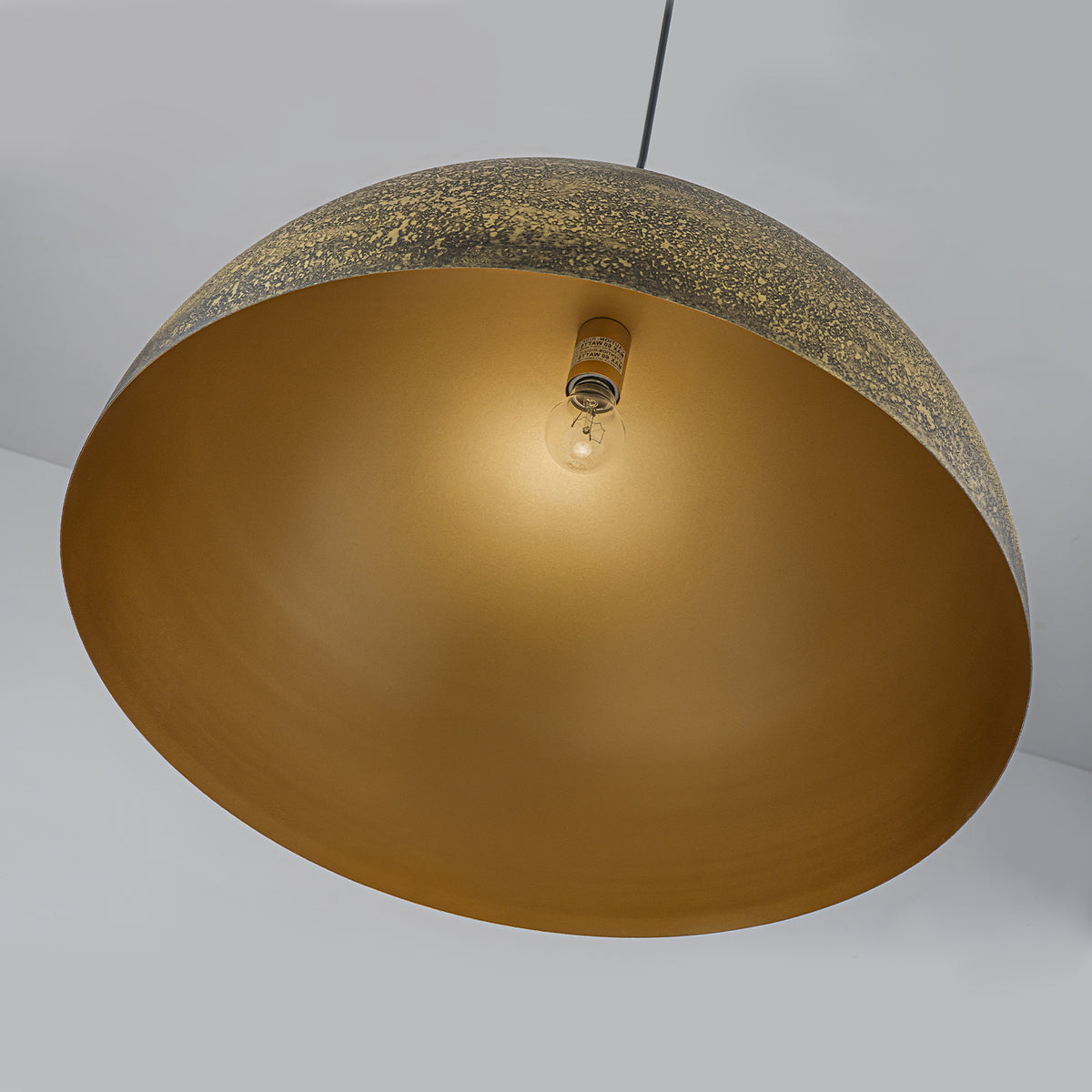 23.62 inch Dome Pendant Light Brown Textured Metal Shade Industrial Farmhouse - product image 3 | Zenvolit