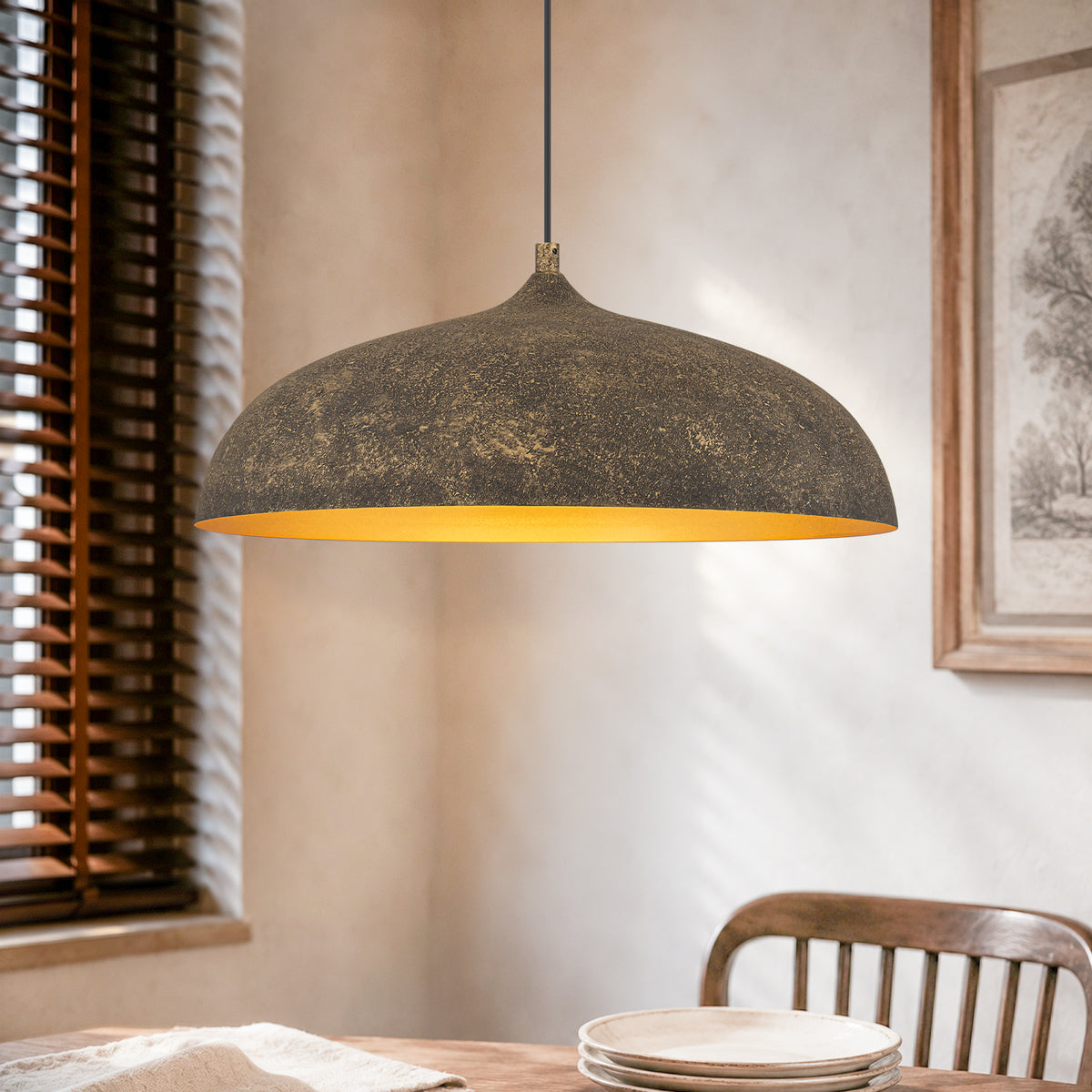 Rustic Textured Dome Pendant Light Farmhouse Kitchen Island - product image 2 | Zenvolit