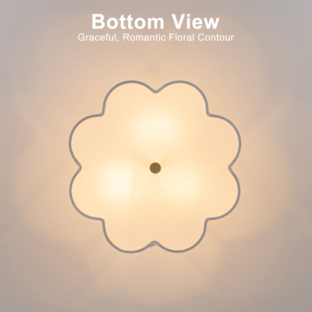 3-Light Gold Semi-Flush Mount Ceiling Light White Linen Shade Hallway - product image 7 | Zenvolit