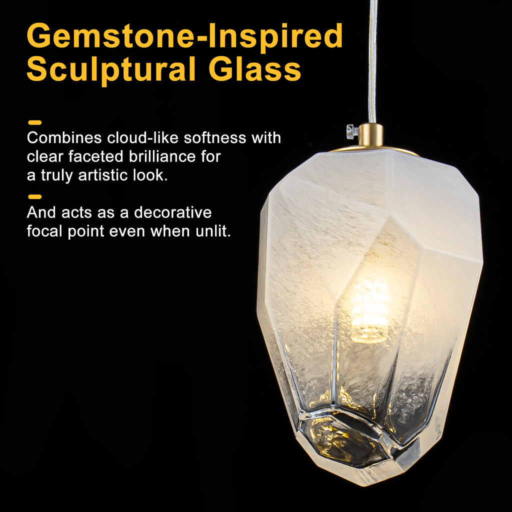 Modern Gold Island Pendant Light White Glass Shade Kitchen Island - product image 4 | Zenvolit