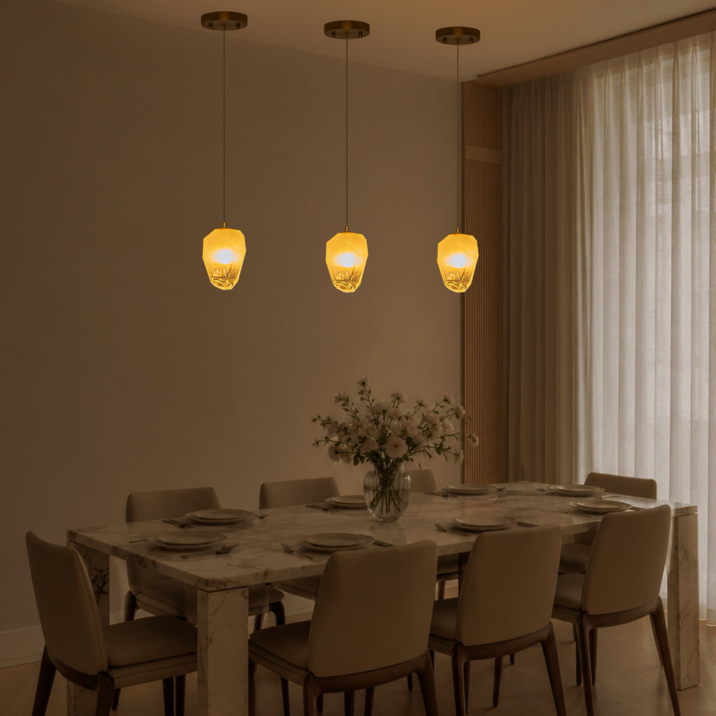 Modern Gold Island Pendant Light White Glass Shade Kitchen Island - product image 9 | Zenvolit