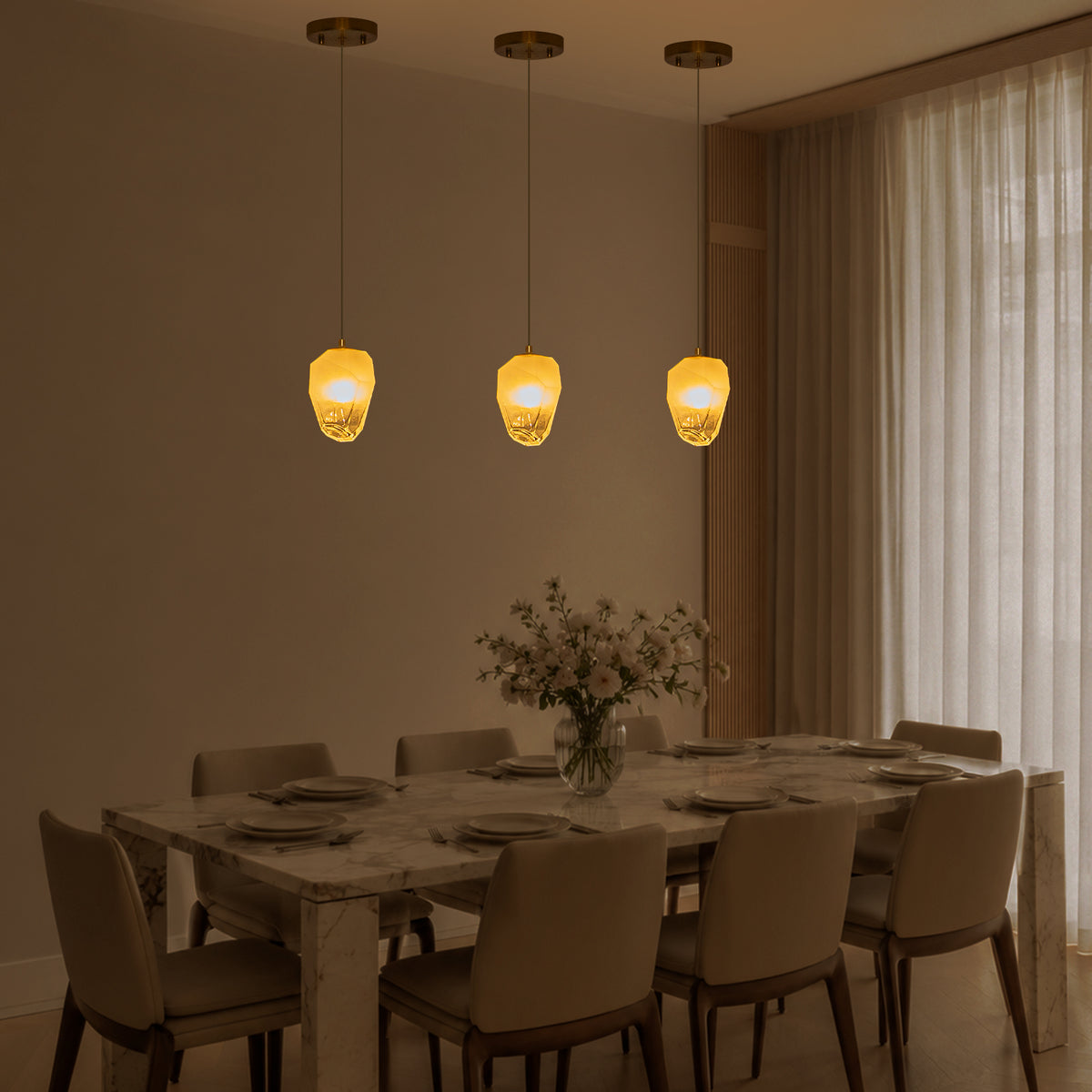 Modern Gold Island Pendant Light White Glass Shade Kitchen Island - product image 9 | Zenvolit
