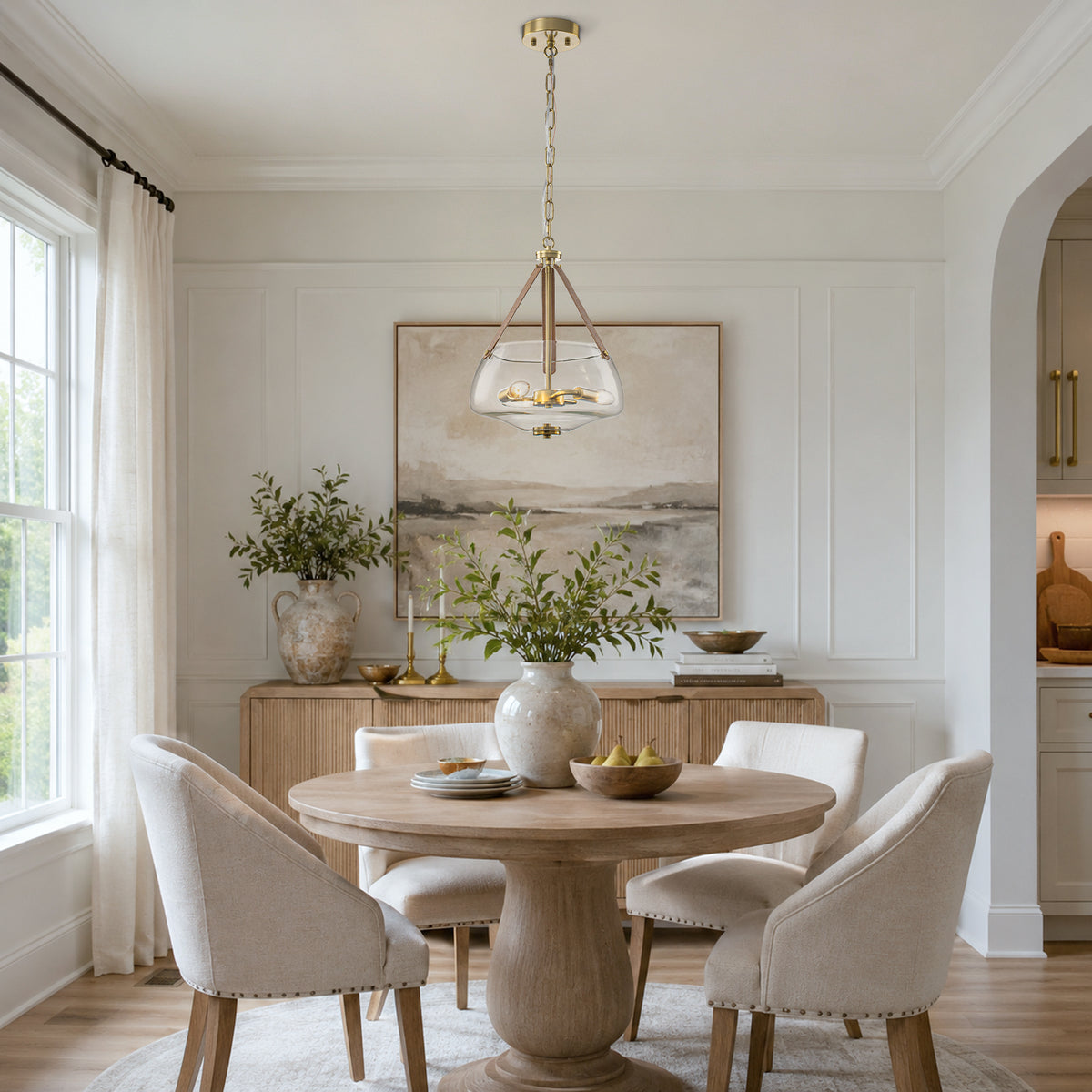 3-Light Modern Farmhouse Glass Chandelier Clear Jar Pendant Light - product image 5 | Zenvolit