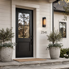 Black Industrial Crackle Glass Outdoor Wall Sconce IP44 Waterproof - product image 3 | Zenvolit