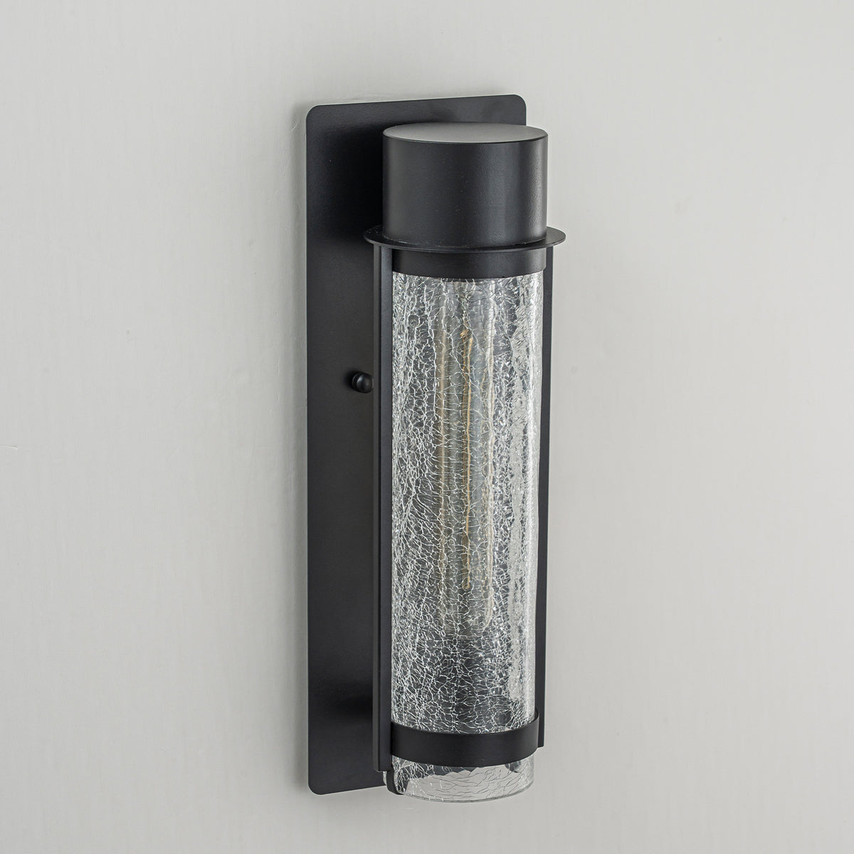 Black Industrial Crackle Glass Outdoor Wall Sconce IP44 Waterproof - product image 8 | Zenvolit