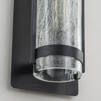 Black Industrial Crackle Glass Outdoor Wall Sconce IP44 Waterproof - product image 9 | Zenvolit