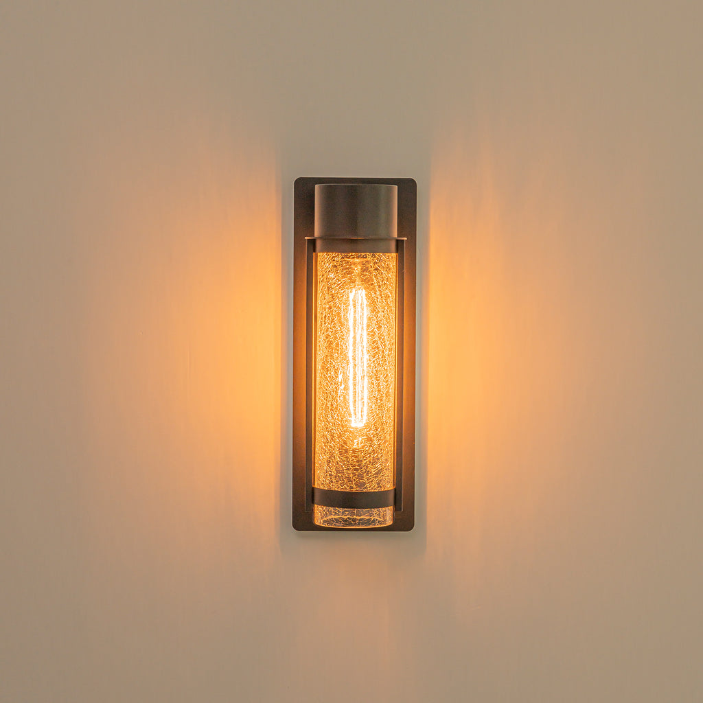 Black Industrial Crackle Glass Outdoor Wall Sconce IP44 Waterproof - product image 11 | Zenvolit