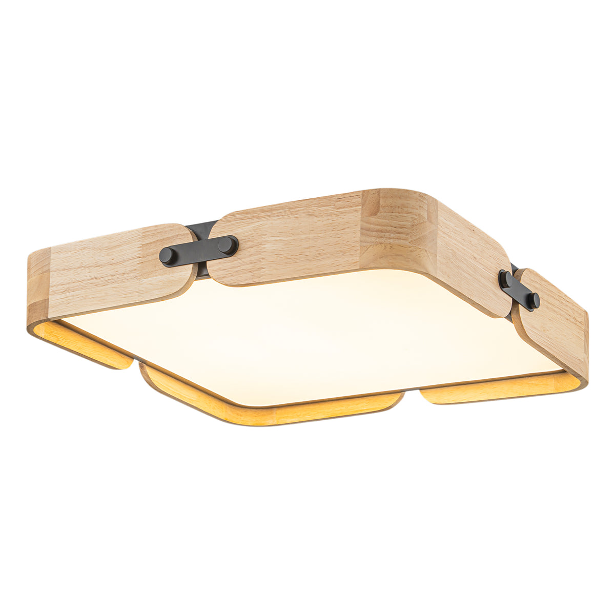 Natural Wood Square Flush Mount LED Ceiling Light Triac Dimmable Lamp - product image 1 | Zenvolit