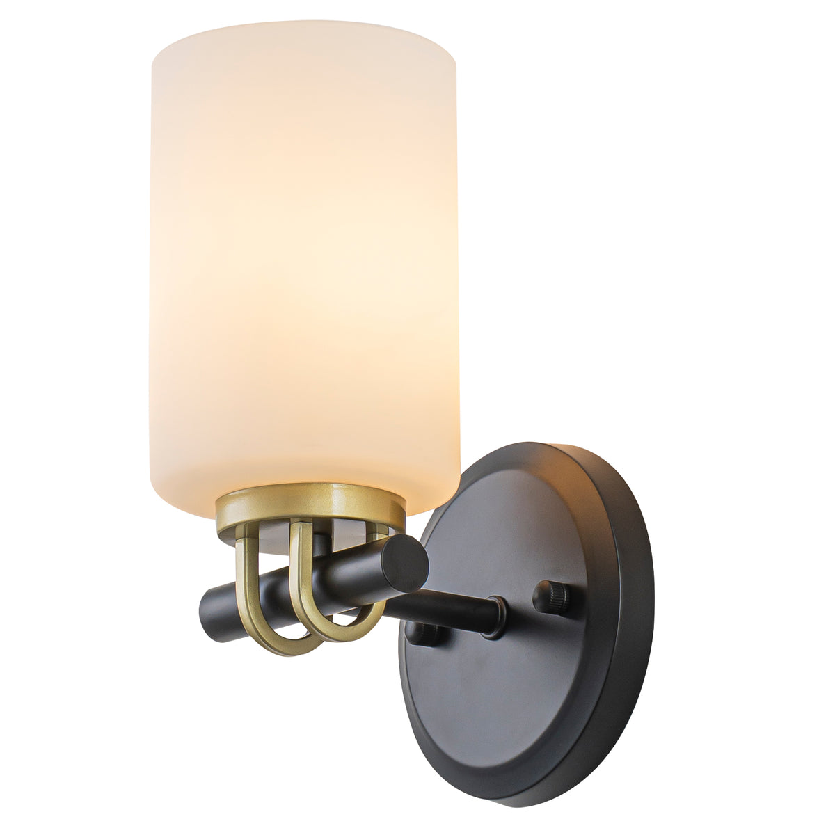 1-Light Bathroom Vanity Light Cylindrical Frosted White Glass Shade Hallway - product image 1 | Zenvolit