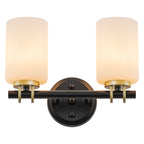 2-Light Bathroom Vanity Light Cylindrical Frosted White Glass Shade Hallway - product image 1 | Zenvolit