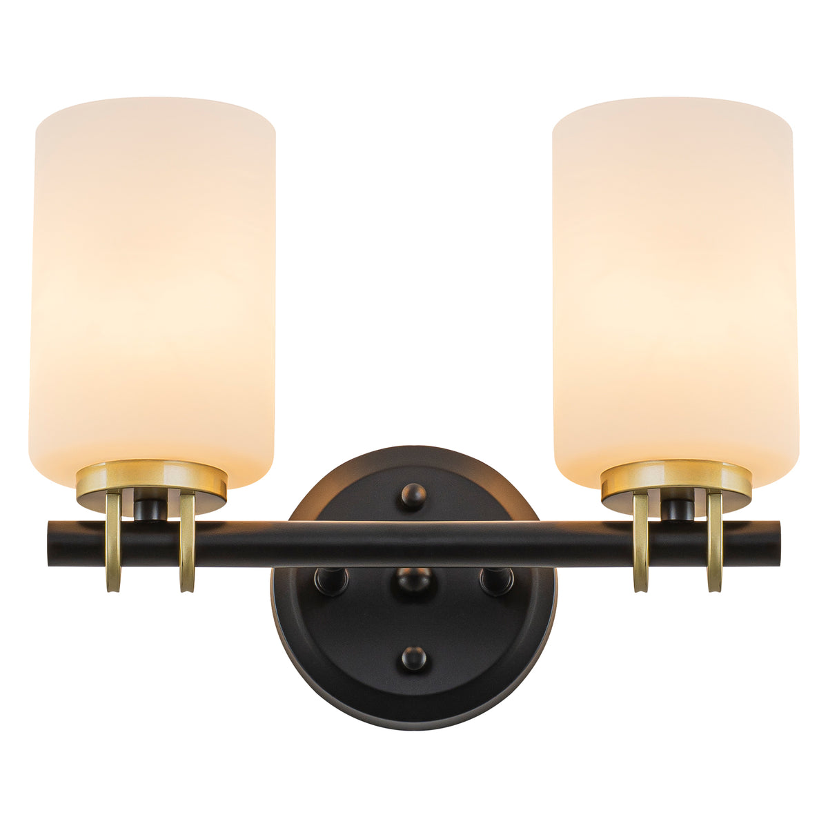 2-Light Bathroom Vanity Light Cylindrical Frosted White Glass Shade Hallway - product image 1 | Zenvolit