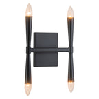 4-Light Modern Matte Black Iron Wall Sconce Metal Vanity Light - product image 2 | Zenvolit