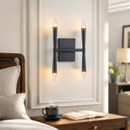 4-Light Modern Matte Black Iron Wall Sconce Metal Vanity Light - product image 3 | Zenvolit