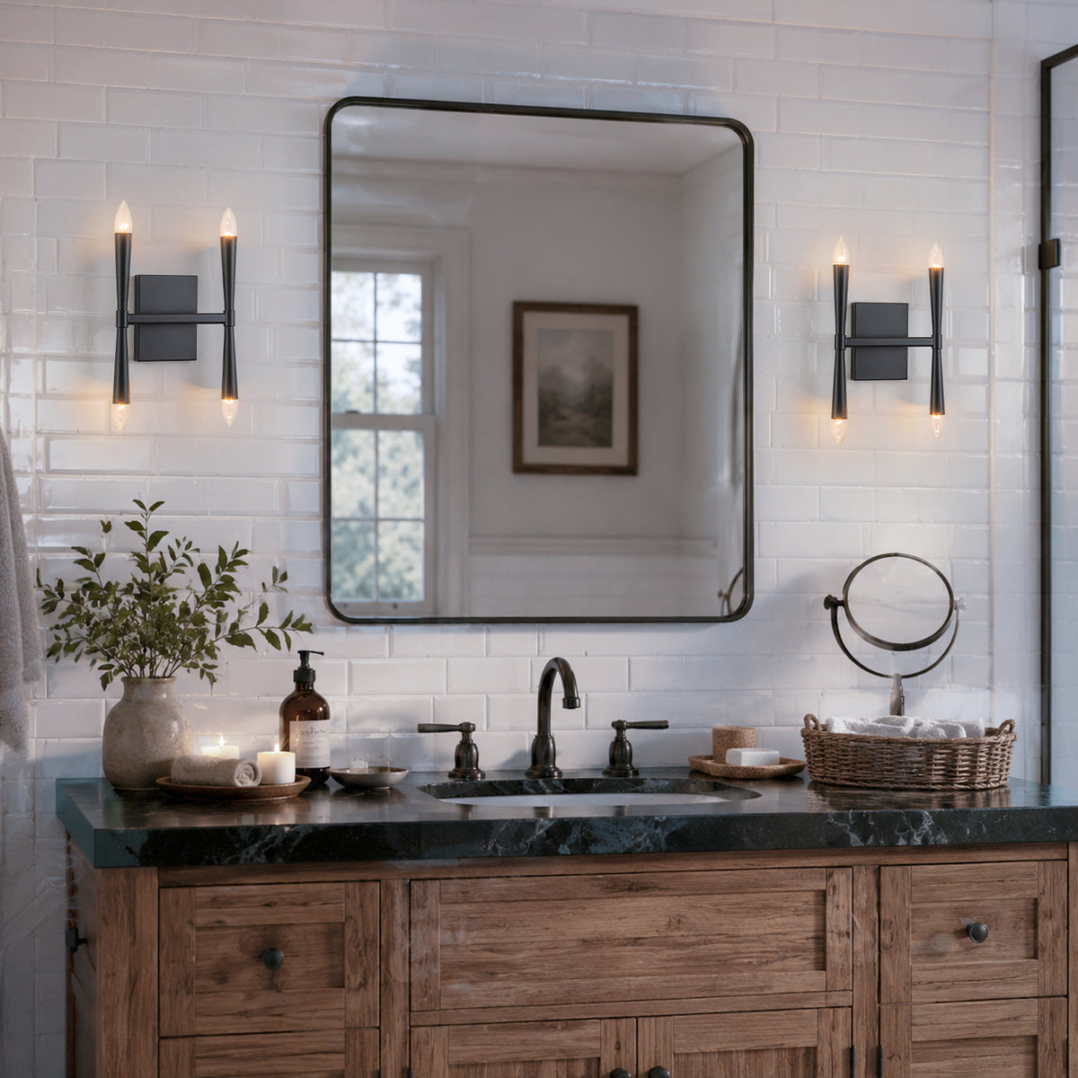 4-Light Modern Matte Black Iron Wall Sconce Metal Vanity Light - product image 6 | Zenvolit