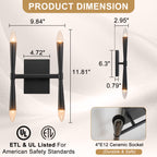 4-Light Modern Matte Black Iron Wall Sconce Metal Vanity Light - product image 8 | Zenvolit