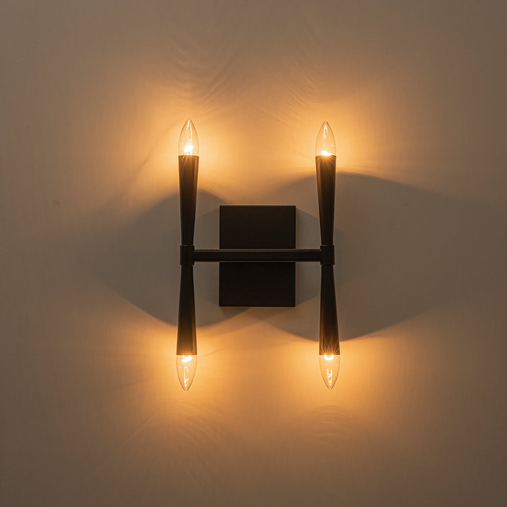 4-Light Modern Matte Black Iron Wall Sconce Metal Vanity Light - product image 11 | Zenvolit