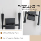 4-Light Modern Matte Black Iron Wall Sconce Metal Vanity Light - product image 14 | Zenvolit