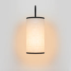 1-Light Farmhouse Matte Black Wall Sconce with Beige Linen Shade - product image 3 | Zenvolit