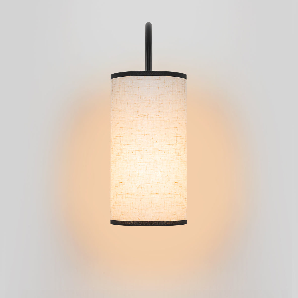 1-Light Farmhouse Matte Black Wall Sconce with Beige Linen Shade - product image 3 | Zenvolit