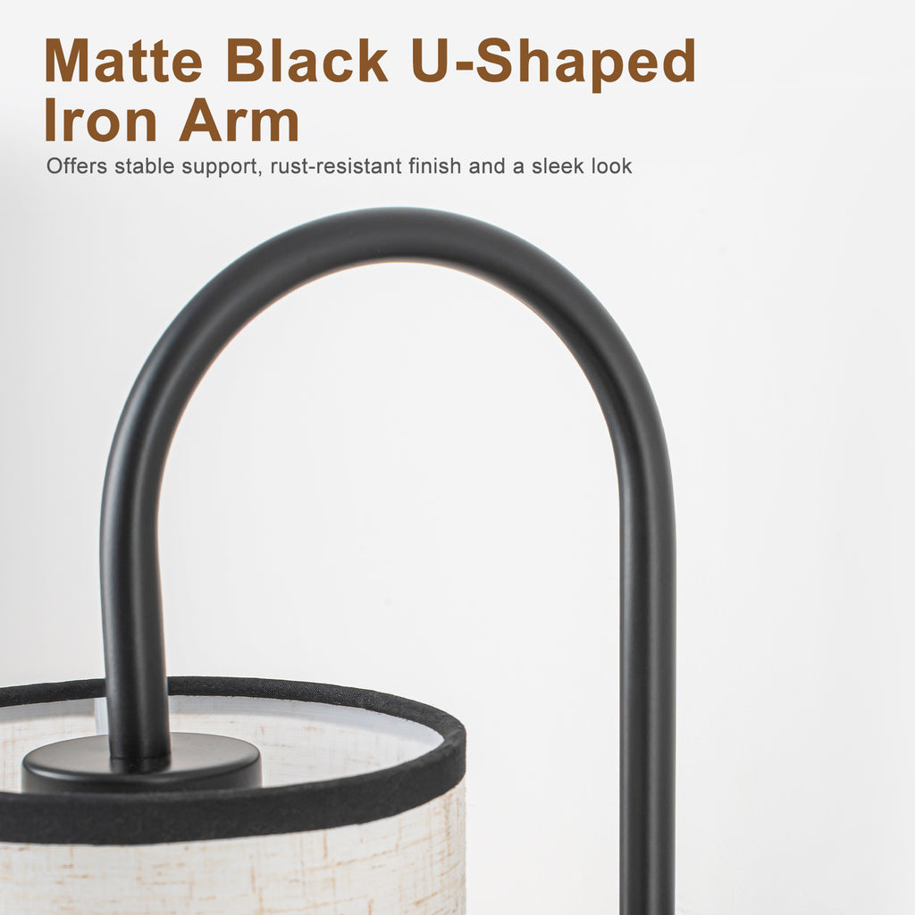 1-Light Farmhouse Matte Black Wall Sconce with Beige Linen Shade - product image 5 | Zenvolit