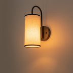 1-Light Farmhouse Matte Black Wall Sconce with Beige Linen Shade - product image 6 | Zenvolit