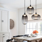 10-Watt 1-Light Modern Dimmable Integrated LED Pendant Light with Drum Shade for Kitchen Island