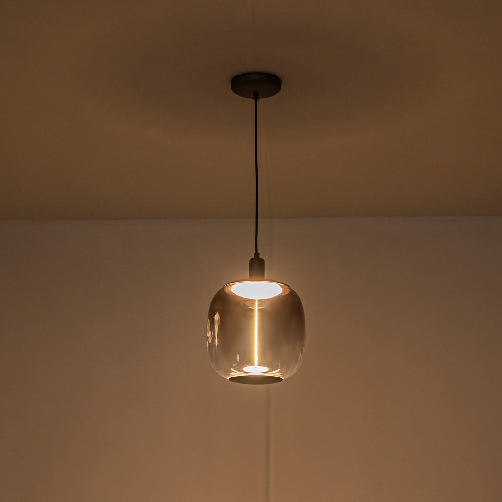 10-Watt 1-Light Modern Dimmable Integrated LED Pendant Light with Drum Shade for Kitchen Island