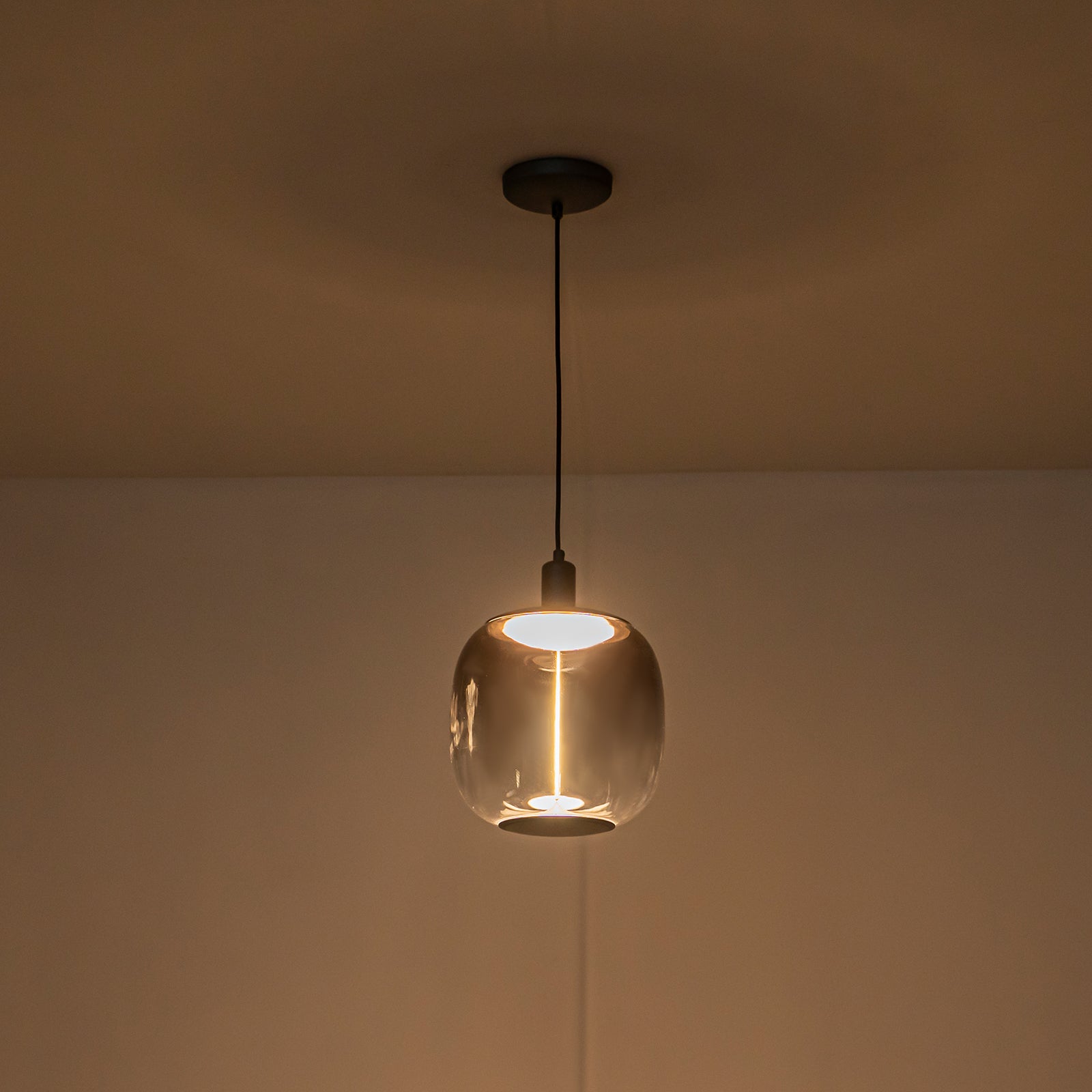 10-Watt 1-Light Modern Dimmable Integrated LED Pendant Light with Drum Shade for Kitchen Island