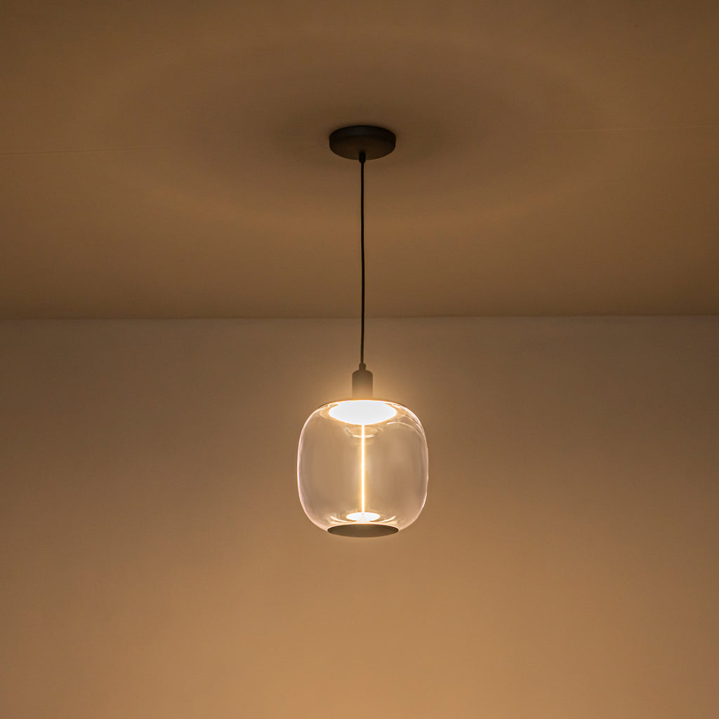 10-Watt 1-Light Modern Dimmable Integrated LED Pendant Light with Drum Shade for Kitchen Island