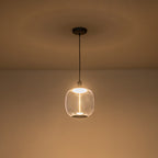 10-Watt 1-Light Modern Dimmable Integrated LED Pendant Light with Drum Shade for Kitchen Island