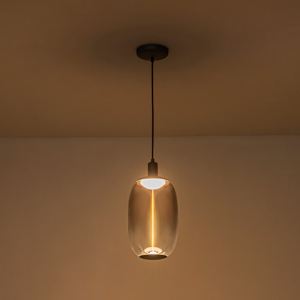 10-Watt 1-Light Modern Dimmable Integrated LED Pendant Light with Drum Shade for Kitchen Island