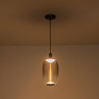 10-Watt 1-Light Modern Dimmable Integrated LED Pendant Light with Drum Shade for Kitchen Island