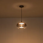 10-Watt 1-Light Modern Dimmable Integrated LED Pendant Light with Drum Shade for Kitchen Island