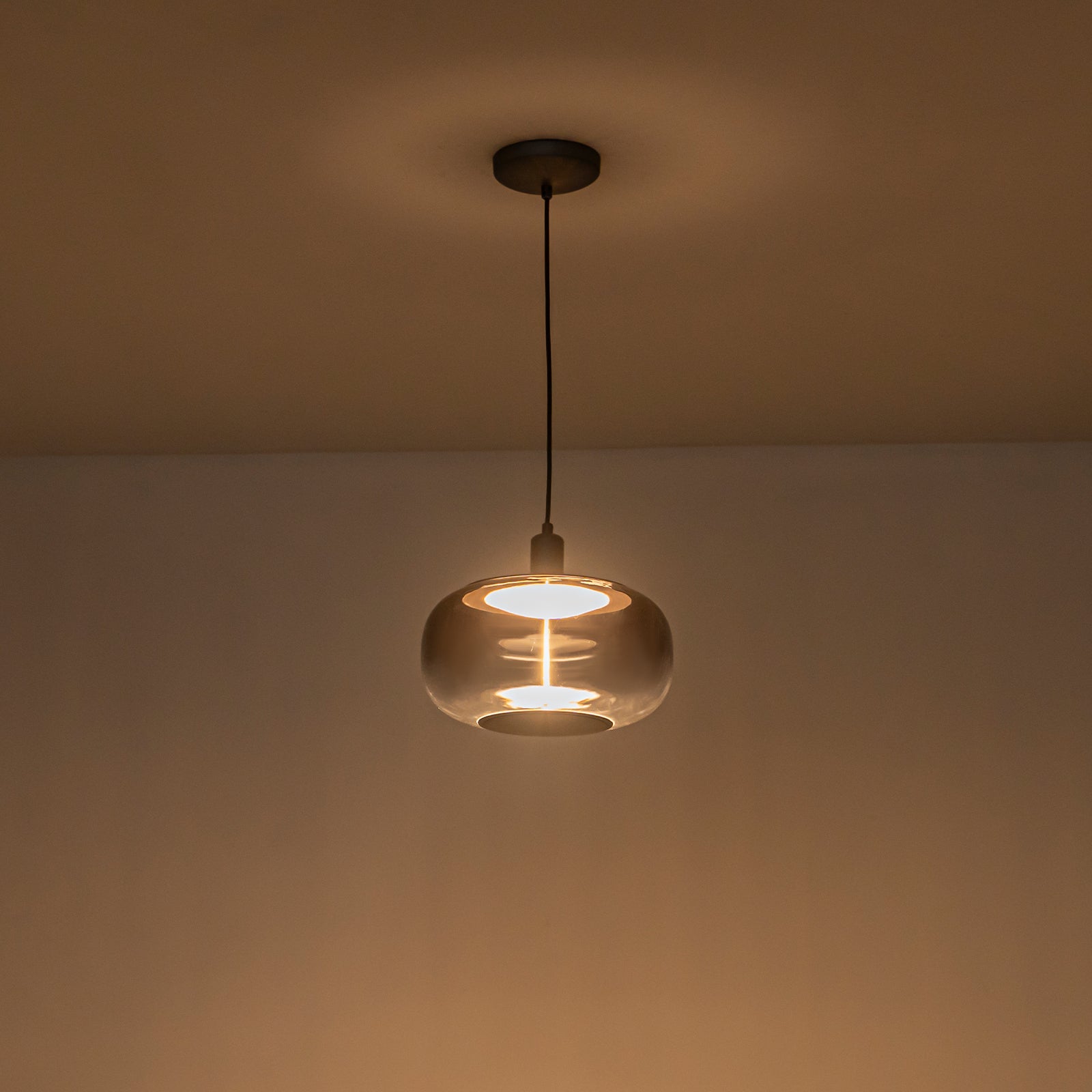 10-Watt 1-Light Modern Dimmable Integrated LED Pendant Light with Drum Shade for Kitchen Island