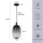10-Watt 1-Light Modern Dimmable Integrated LED Pendant Light with Drum Shade for Kitchen Island