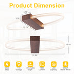 31.5 in. 1-Light Modern Brown Oval Integrated LED Flush Mount Ceiling Light Dimmable Ceiling Light