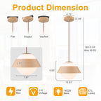 10.63 in. 1-Light Wooden Globe Hanging Pendant Light with White Glass Shade for Kitchen Island, Bedroom